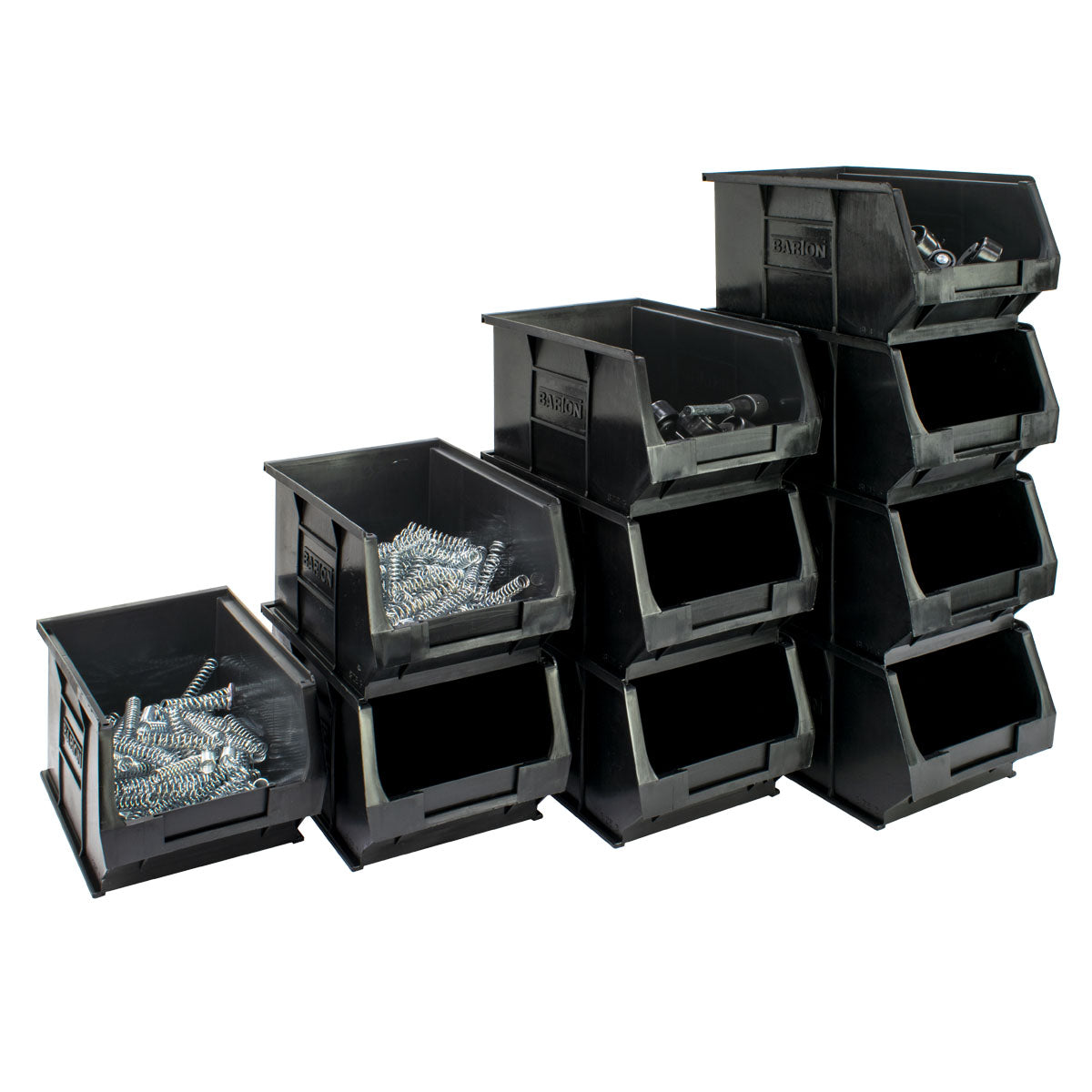 Barton Topstore Recycled Black Pick Bin Size TC3 - Pack 10 Picking Bins - H132mm x W150mm x D240mm