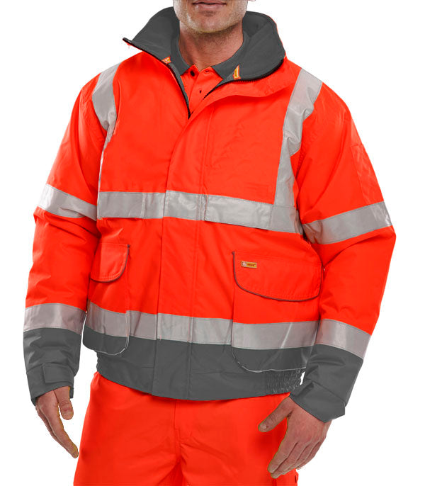 LOCHS BOX -TWO TONE BOMBER JACKET RED/GREY 3XL