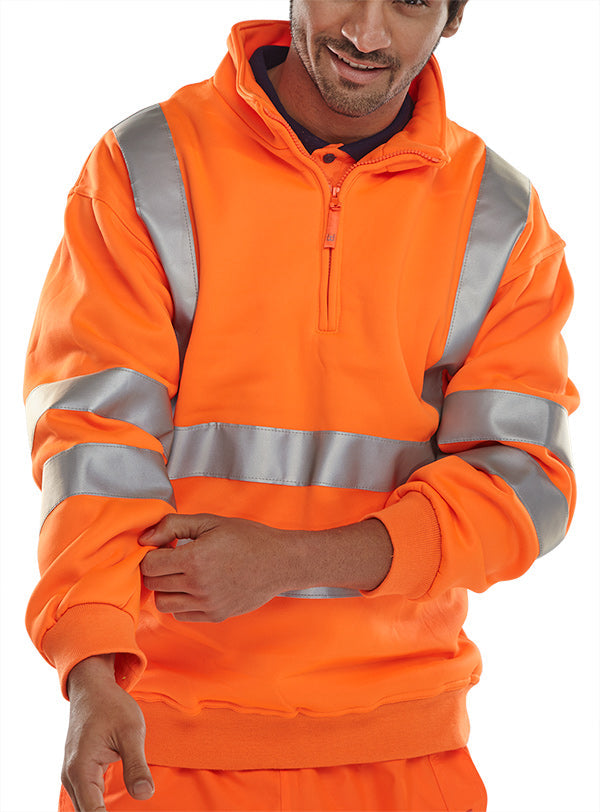 QUARTER ZIPPED SWEATSHIRT ORANGE M