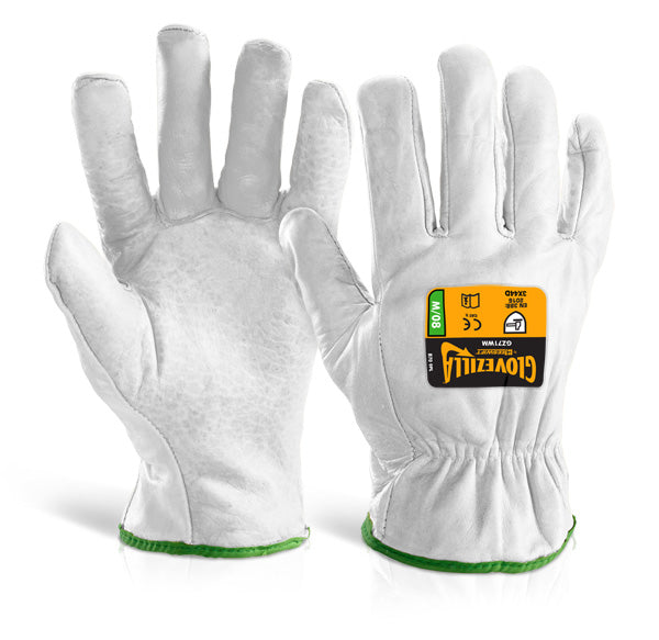 GLOVEZILLA CUT RESISTANT DRIVERS GLOVE WHITE M