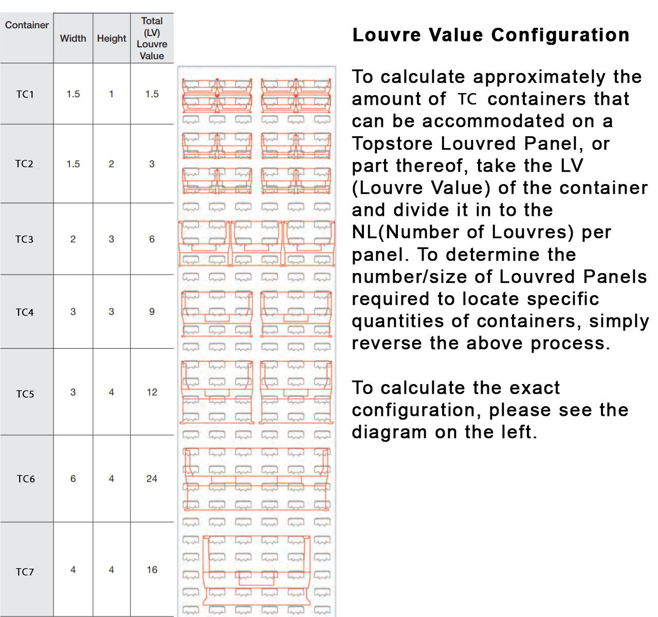 Topstore Wall Mounted Louvre Panel - W457mm x H438mm each