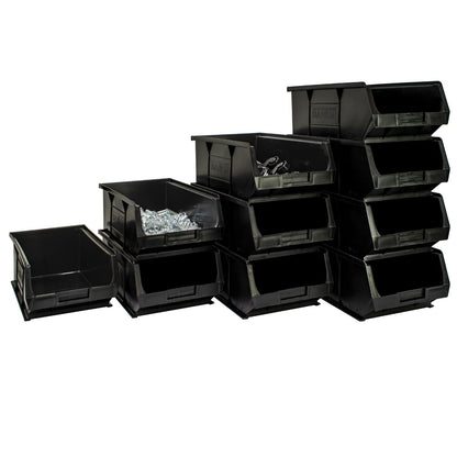 Barton Topstore Recycled Black Pick Bin Size TC4 - Pack 10 Picking Bins - H132mm x W205mm x D350mm