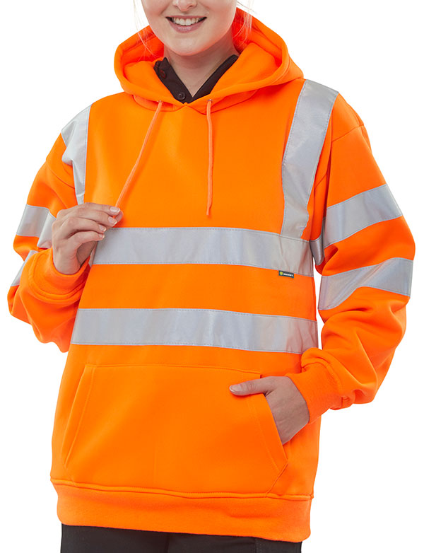 PULL ON HOODY SWEATSHIRT ORANGE XXL