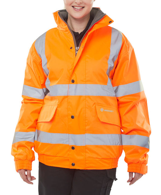 LOCHS BOX -HIGH VISIBILITY FLEECE LINED BOMBER JACKET ORANGE XXXL
