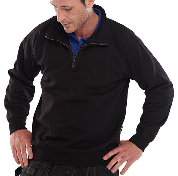 QUARTER ZIP SWEATSHIRT BLACK S
