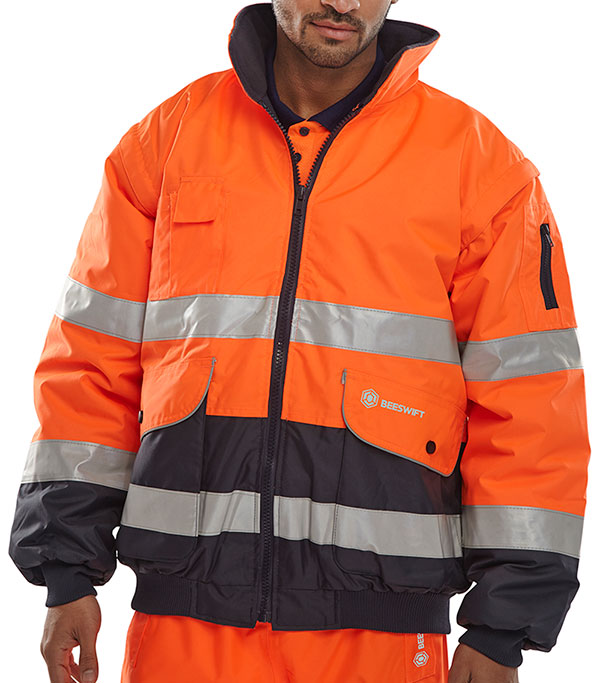 LOCHS BOX -EUROPA BOMBER JACKET ORANGE / NAVY XXL