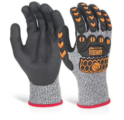 GLOVEZILLA NITRILE PALM COATED GLOVE YELLOW L