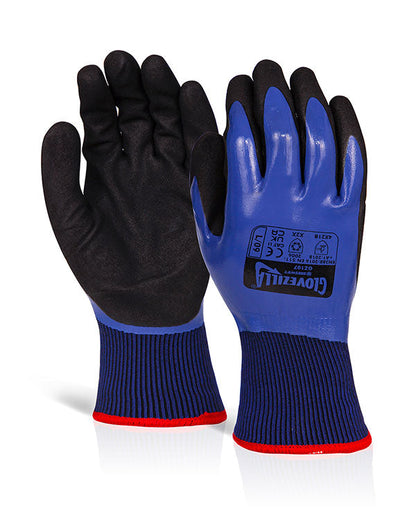 GLOVEZILLA WATERPROOF THERMAL NITRILE GLOVE BLUE S