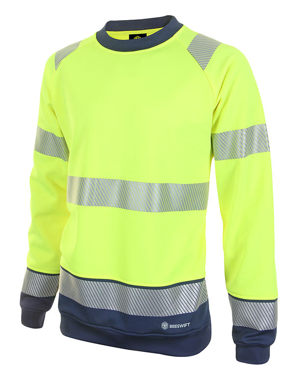 HIVIS TWO TONE SWEATSHIRT SATURN YELLOW / NAVY 4XL