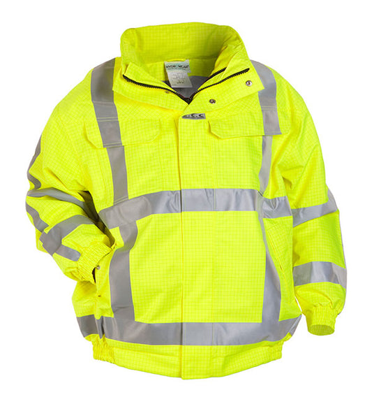 MOERS MULTI SNS FLAME RETARDANT ANTI-STATIC HIGH VISIBILITY WATERPROOF PILOT JACKET SATURN YELLOW
