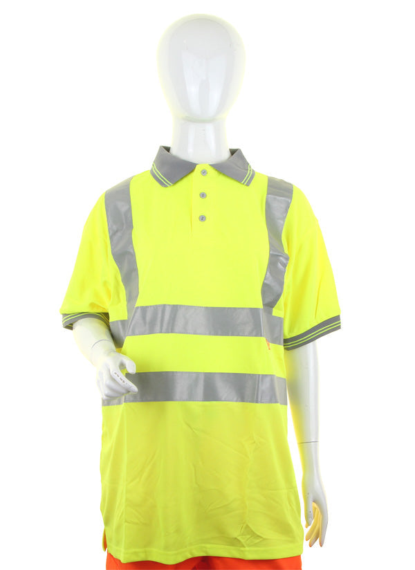 LADIES HIVIZ S/S POLO SATURN YELLOW S