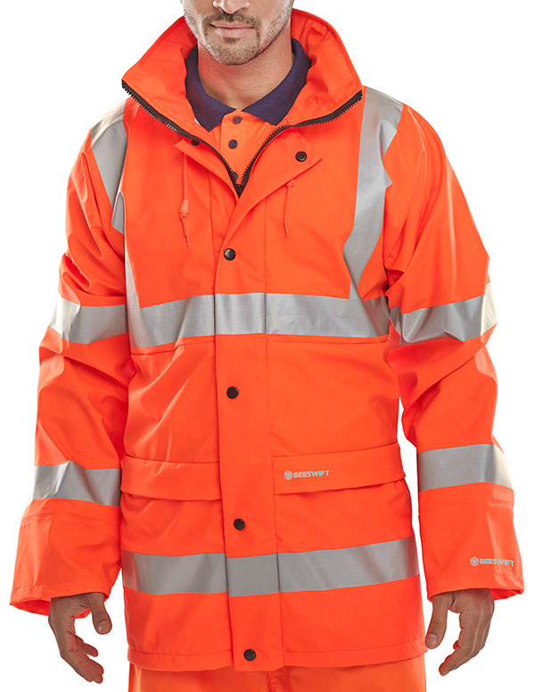 BSEEN PU JACKET ORANGE